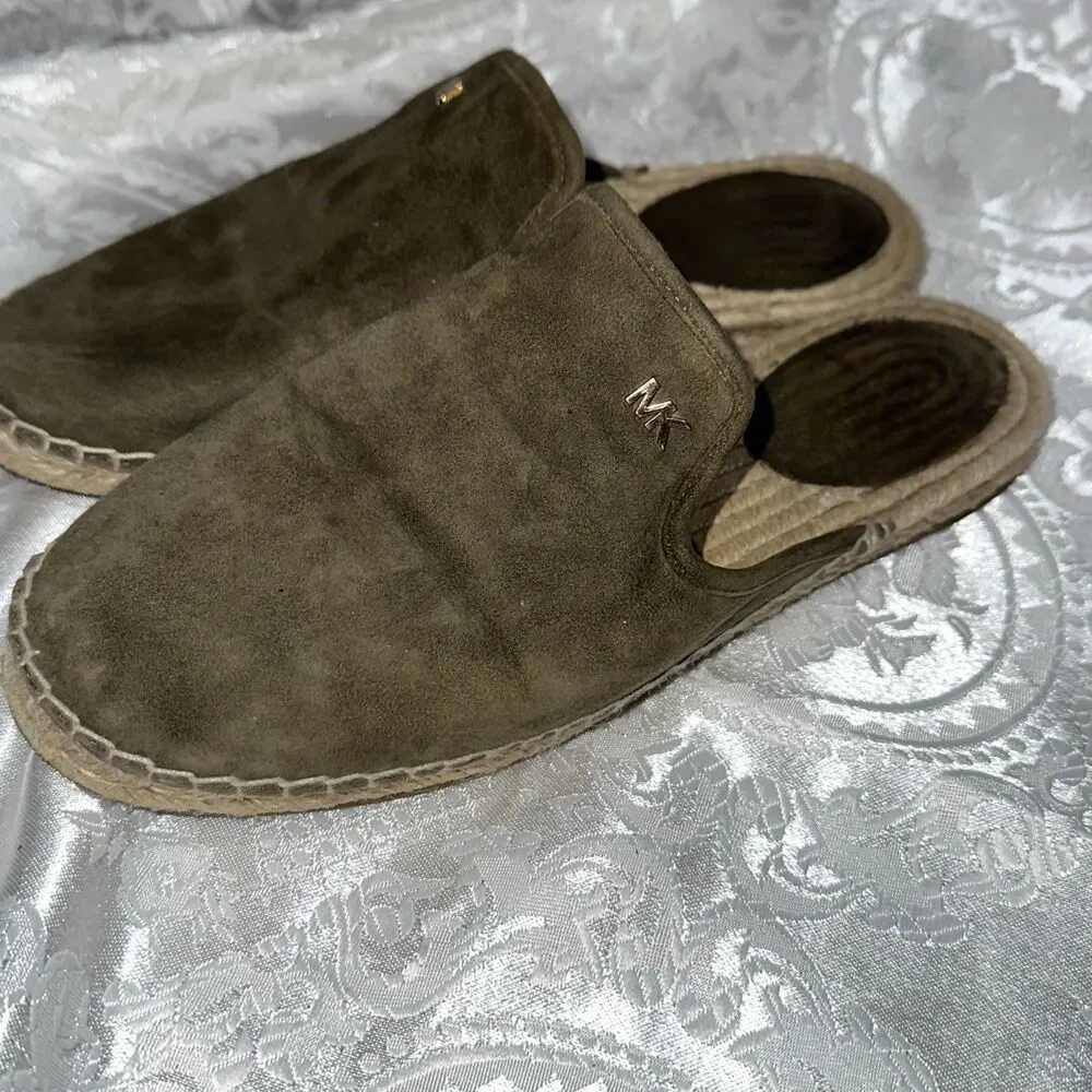 Michael Michael Kors Mule Slip On Slide Espadrille Olive Green  Size: 6.5